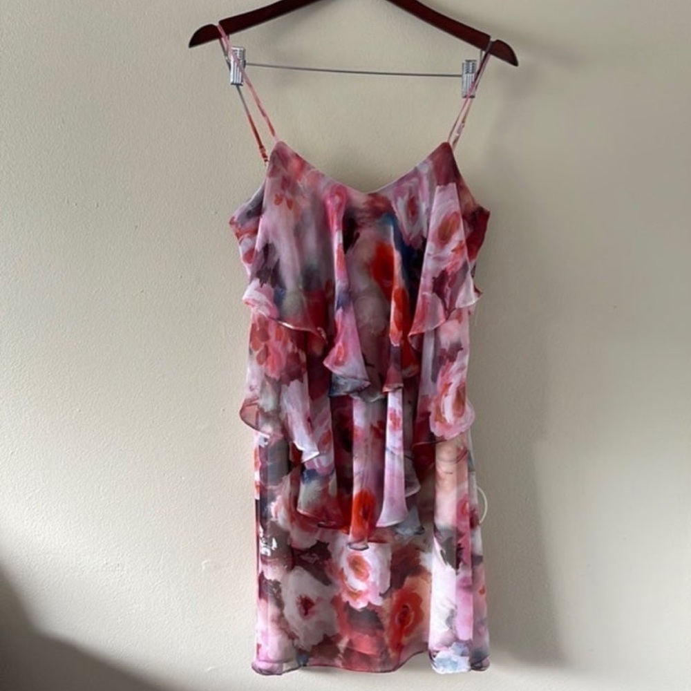 Pink Floral Chiffon dress